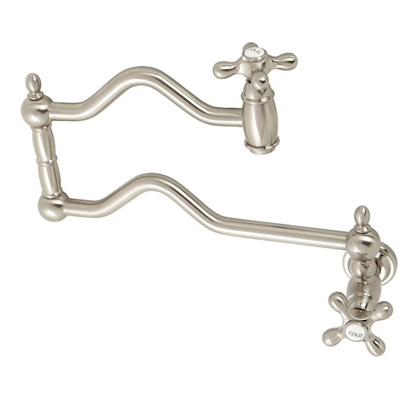 KS2108AX Heritage Wall Mount Pot Filler, Brushed Nickel